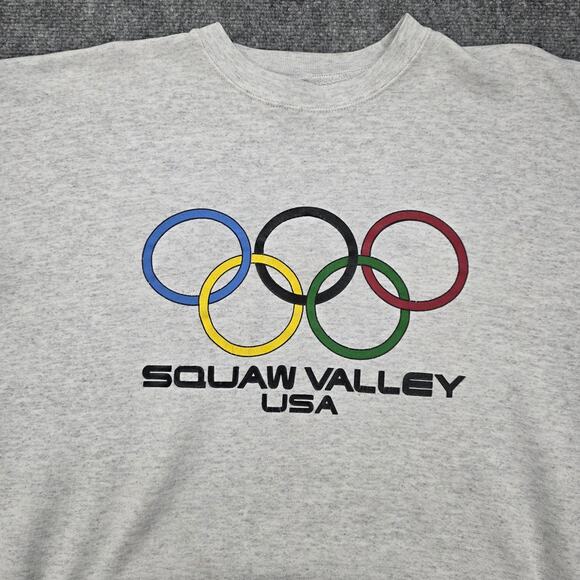 Vintage Squaw Valley USA Olympics Sweatshirt Mens XL Gray Crewneck Pullover 90s - Picture 10 of 16